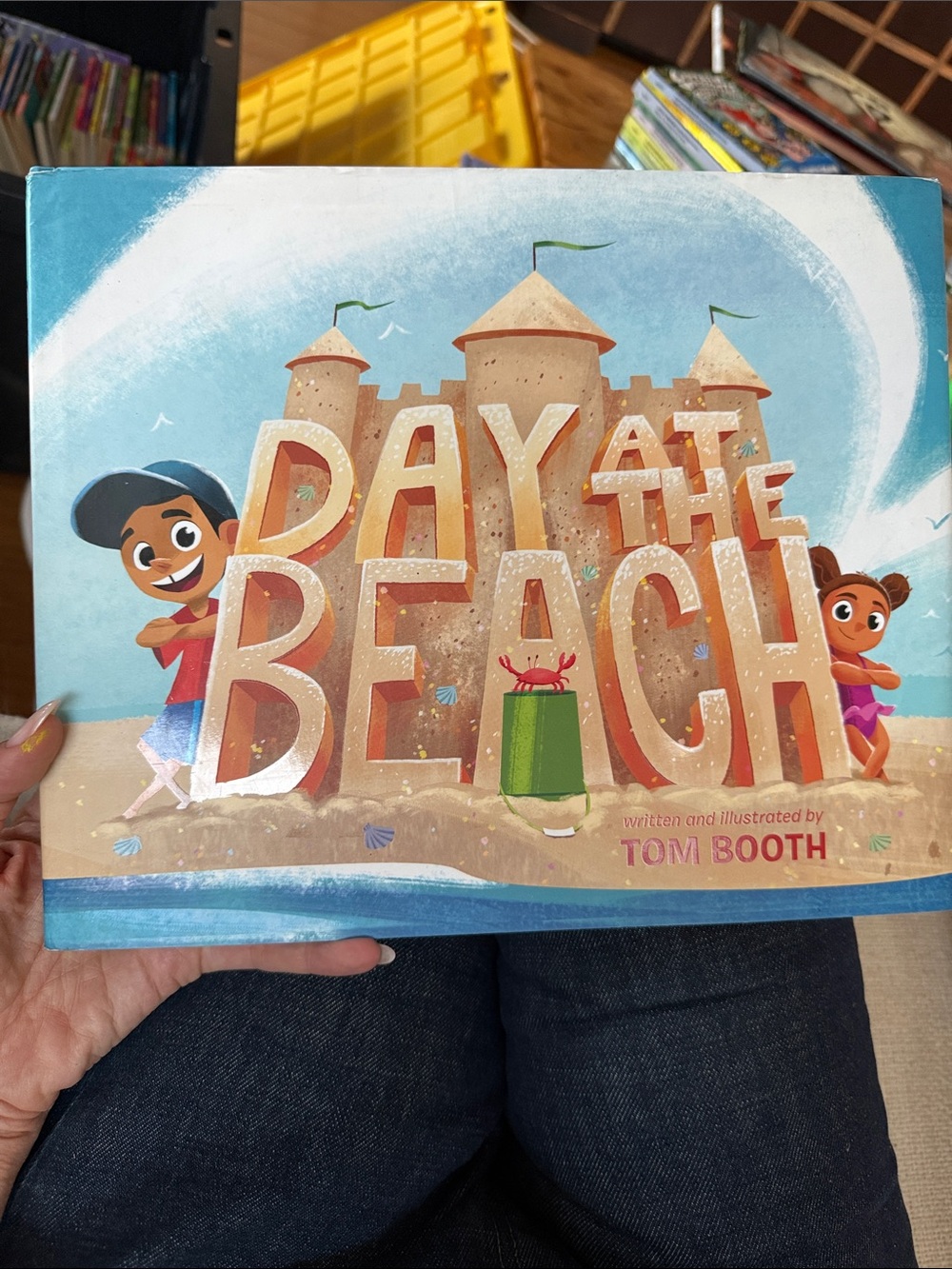 Day at the Beach hardback by Tom Booth - Colorful Children's Picture Book